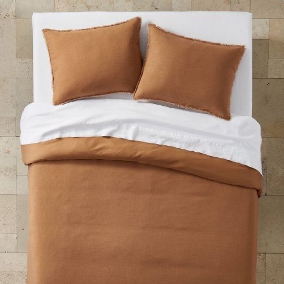 Casaluna Bedding Nwt Casaluna Heavyweight Linen Blend Duvet Cover Sham Set Warm Brown Queen